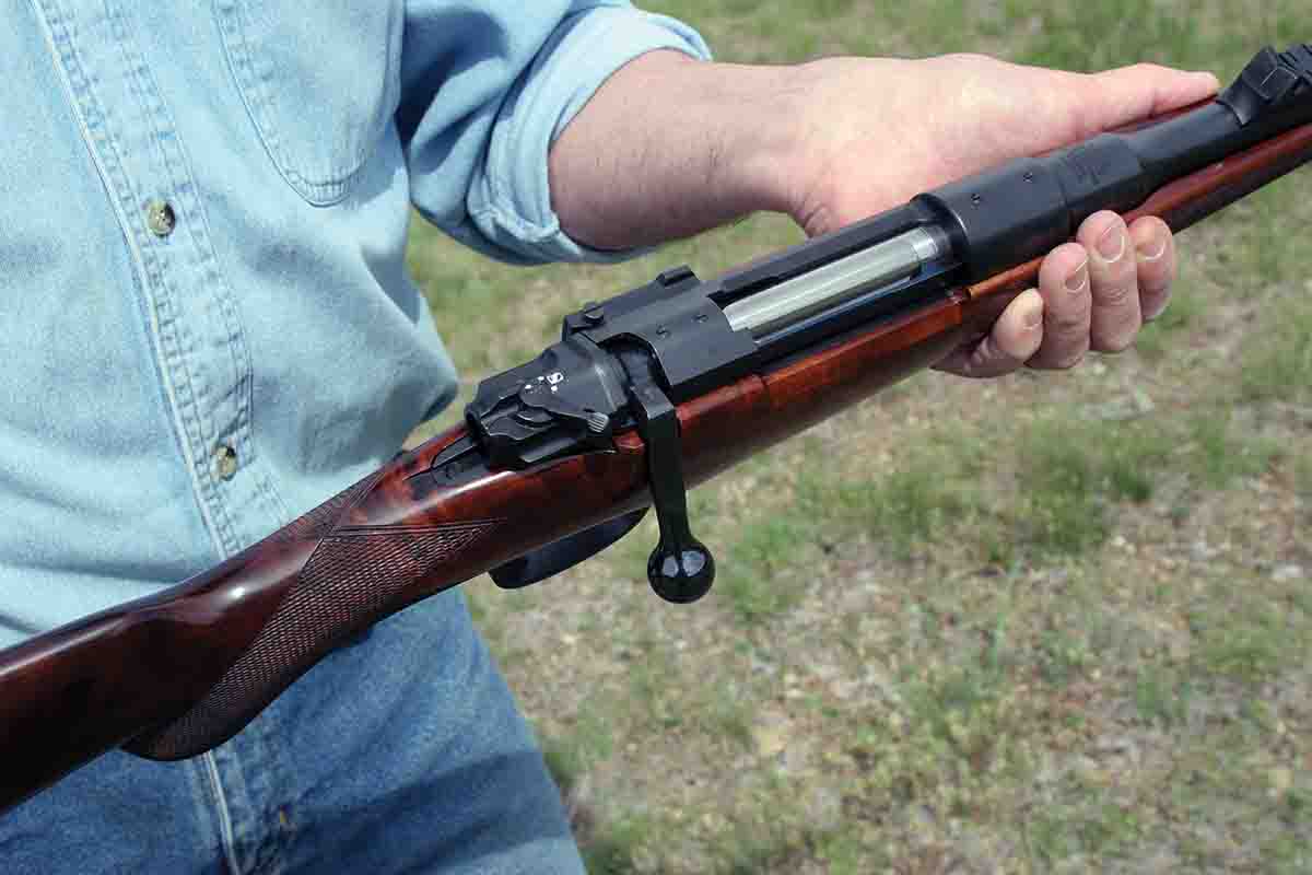 One modern change is the safety. It is similar to the Winchester Model 70’s safety, rather than the military- style safety of the original rifles.